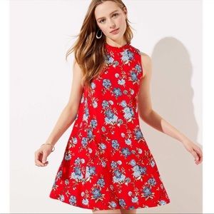 Loft • NWOT Red Floral Dress